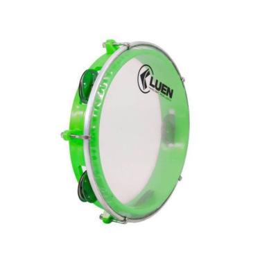 Imagem de Pandeiro Luen 8? Junior Pele Cristal ABS Platinelas de Inox