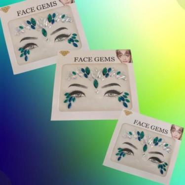 Imagem de Adesivo Carnaval Pedras Tipo Strass Rosto Maquiagem cor prata - Beija 