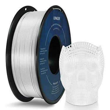 Imagem de LONGER Filamento TPU 1,75 mm, consumíveis de impressora 3D flexível (branco), carretel de 95A 1 kg (1 kg), precisão dimensional +/- 0,03 mm