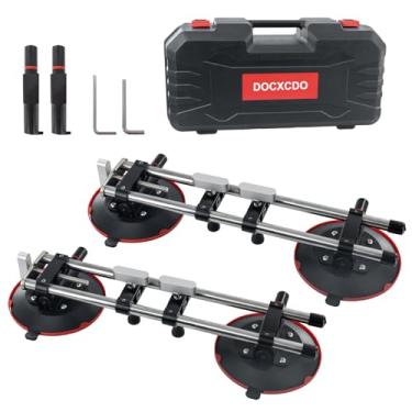 Imagem de DOCXCDO Conjunto de 2 conjuntos de costura de granito, conjunto de costura sem costura com ventosa a vácuo de 15 cm para bancada de laje de mármore de pedra de quartzo, ferramenta de costura