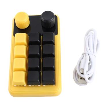 Imagem de 12 Teclas Teclados para Jogos Mecânicos, Teclado Programável Com um Botão RGB de Uma Mão, para Escritório, Jogo, Música, Mídia e Muito Mais