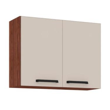 Imagem de Armário Aéreo 2 Portas Atlanta Nogueira Off White - CasaH