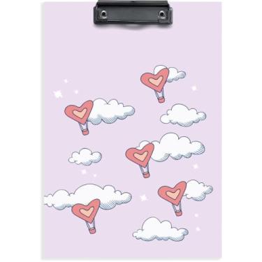 Imagem de Prancheta de Duratex, Ofício, Coração Balão, com Prendedor de Metal, Embalagem com 06 Unidades, Stalo