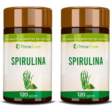 Imagem de Kit 2x Spirulina 120 Cápsulas de 500mg Prime Ervas - Potencialize sua Energia e Bem-Estar! Frete Único e Economia Garantida!
