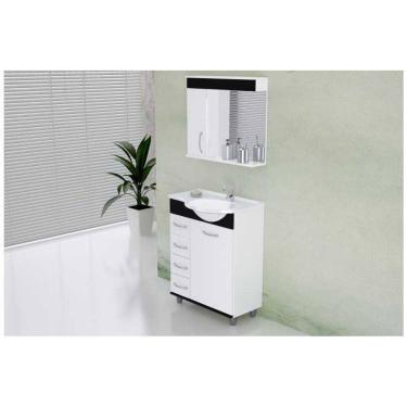 Imagem de Armario Banheiro Rorato Kit 60cm Viena Preto C/e