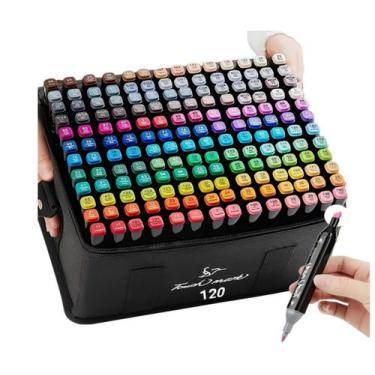 Imagem de Kit com 120 Peças de Canetinhas Touch Duas Pontas Para Colorir - Fam