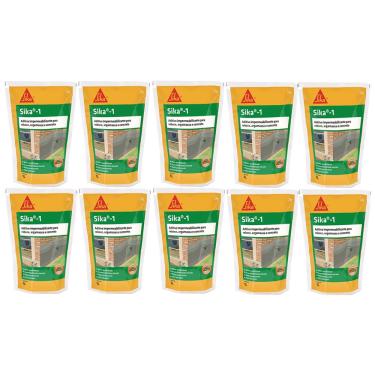 Imagem de Kit 10 Aditivo Impermeabiliza Sika-1 Argamassa Concreto 1 Lt