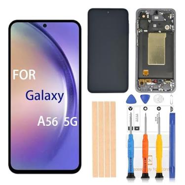 Imagem de Pishzeo Digitalizador LCD Amoled original de 6,7 polegadas para Samsung Galaxy A56 5G SM-A566U1, A566E, A566B/DS Touch Display, conjunto de digitalizador Full HD (com moldura preta versão dos EUA)