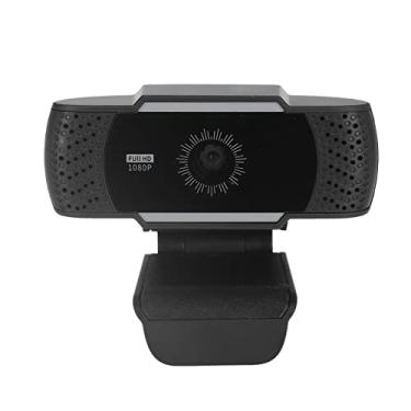 Imagem de Webcam Full HD 1080p PC | Câmera de computador com microfone de redução automática de ruído | Webcam estéreo USB com clipe rotativo para escritório