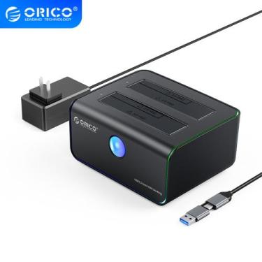 Imagem de Dock Station 2 Baias SATA 2.5/3.5 USB 3.2 Tipo-C 10Gbps RGB - Orico