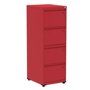 Imagem de Armário de Arquivo de Aço Pandin 4 Gavetas gavetas Vermelho