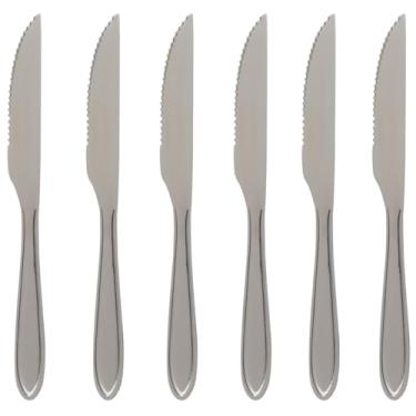 Imagem de Conjunto De 6 Facas de Serra Jogo De Facas Mesa Jantar Aço Inox Para Refeição Modernos Almoço Especial Dia A Dia Festas