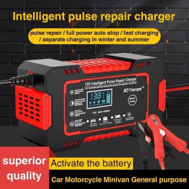 Imagem de Carregador De Bateria 12v bivolt Inteligente Digital 4ah até 100ah Car