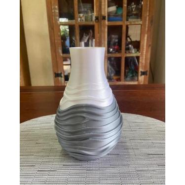 Imagem de Vaso Jarro Decorativo  Duo  Bipartido  Plástico  Flores Secas  20 cm -