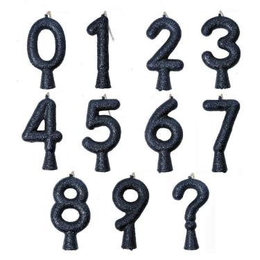 Imagem de Vela De Aniversário Puro Glitter Preta Modelo ?