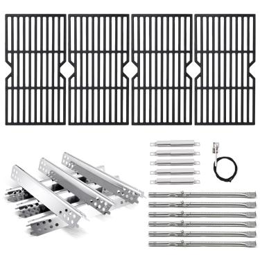 Imagem de Adviace Peças de reposição para churrasqueira Charbroil 463240115 6 queimadores a gás, grelhas e queimador e Igniter, escudo térmico e tubos de transporte para Char-Broil 463240115 Advantage Grill