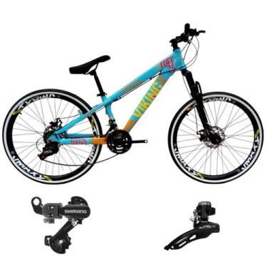 Imagem de Bicicleta Aro 26 Vikingx Aluminio Tuff 25 Mtb 24v Cambio Shimano Diant