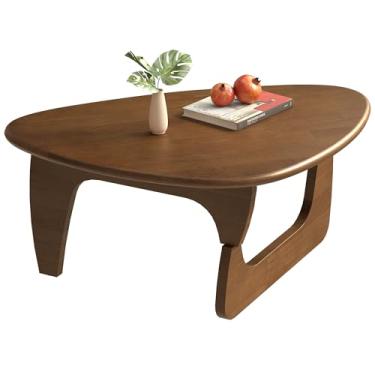 Imagem de Mesa de centro moderna de meados do século, mesa de centro triangular de madeira maciça para sala de estar, mesa de chá moderna para casa, 90 x 60 x 40 cm
