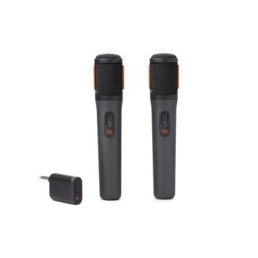 Imagem de  Kit 2 Microfone Sem Fio JBL Bateria Partybox Wireless Profissional