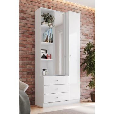 Imagem de Armario Multiuso Doha 02 Pts. C/ Espelho Branco - Henn