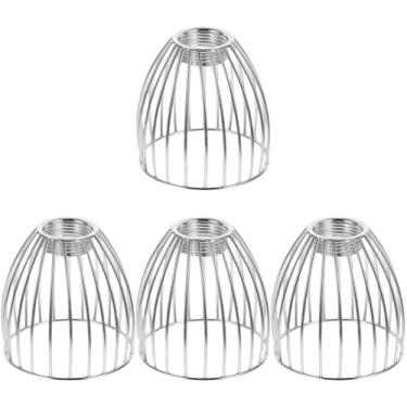 Imagem de Abajur de ninho de pássaro, 4 peças, gaiola de pássaro de ferro forjado, abajur de arame de frango, abajur de teto, lâmpada de arame, abajur de ferro, moldura preta, frasco de pedreiro