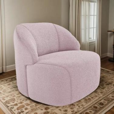 Imagem de Poltrona Organica Decorativa Eloa Boucle Rose - Londrilar - LM DECOR