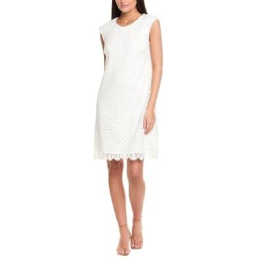 Imagem de Jones New York Vestido feminino rodado SLV com boné estendido, Nyc branco, M