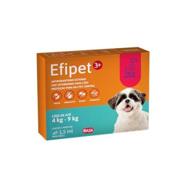 Imagem de Ibasa Efipet 3+ 1,5ml - Antiparasitário Externo para Cães de 4kg a 9kg