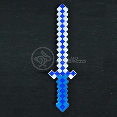 Imagem de Kit Brinquedo Espada Pixel Minecraft 58cm C/Som Luz+3 Pilhas