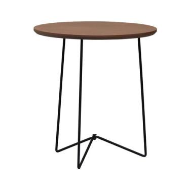 Imagem de Mesa Lateral Gabi Ø420x455 - Decorise, Preto/Amêndoa