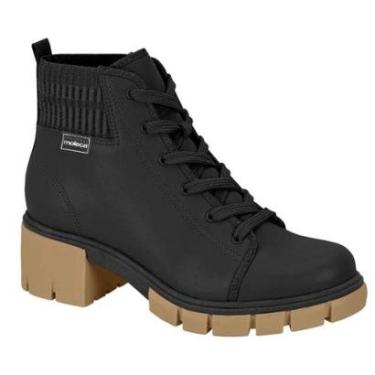 Imagem de Bota Feminina Moleca Coturno Elástico Salto Médio Napa Preto 36-Feminino