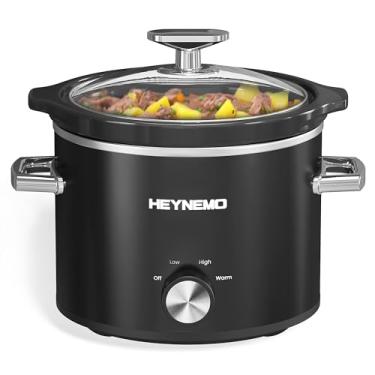 Imagem de HEYNEMO Panela Elétrica Pequena De 2 Litros, 3 Temperaturas Ajustáveis, Cerâmica Atualizada, Fácil Limpeza, Redução Perda Nutrientes, Molhos, Ensopados E Aço Inoxidável, Preto