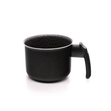 Imagem de Fervedor Leiteira Santorini 12cm Preto em Alumínio Antiaderente com Alça Antitérmica de Baquelite para Leite, Café, Bebidas Quentes - Meridional