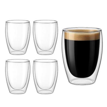 Imagem de Jogo De Copos Parede Dupla 4 Unidades 450 Ml De Vidro Borossilicato Premium