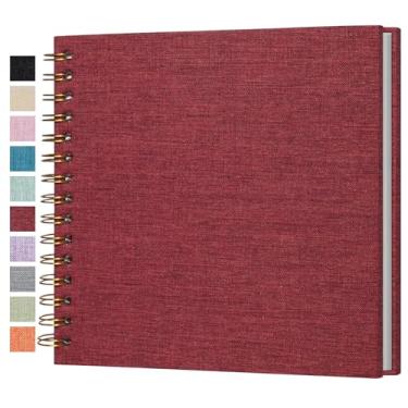 Imagem de Cherrich Álbum De Recortes Pequeno 8X8", Fotos Em Linho, Mini Recortes, Livro Memórias Com Páginas Brancas Kraft Para Casamento, Bebê, Família, Formatura, Viagem, Cachorro, Férias