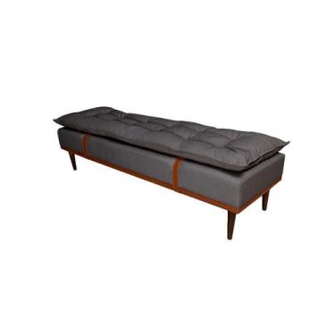 Imagem de Banco 2 Lugares Drop Cinza e Amêndoa 140 cm - Keva