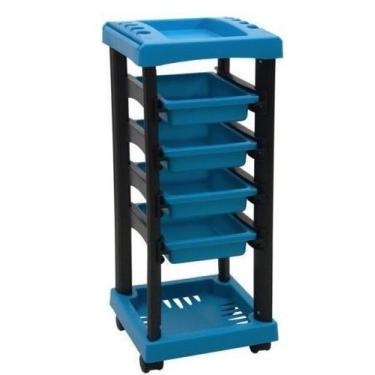 Imagem de Carrinho Auxiliar para Cabeleireiros com 4 Gavetas Santa Clara, Azul c