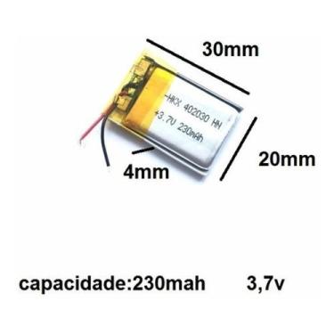 Imagem de Bateria  3.7v  230 Mah    30mm X 20mm X 4mm 402030 - - bgb