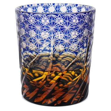 Imagem de SANMENMO Copo de uísque estilo Kiriko Edo Tokyo – Copo de cristal feito à mão para Bourbon, Scotch & Cocktails | Design de vidro cortado, 241 g | Vidro antigo japonês, presente para homens - 1 xícara