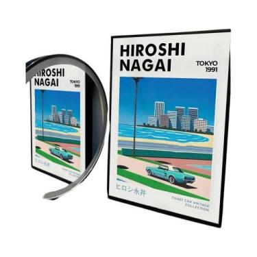 Imagem de Verão Praia Cidade Vintage Vaporwave Cartaz Adesivo De Papel À Prova D