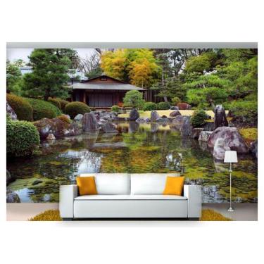 Imagem de Papel De Parede Jardim Japonês Árvore Flor 3D Jjp32 - Você Decora