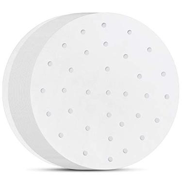 Imagem de Forros de fritadeira a ar de 25 cm, conjunto de 200, forros de bambu para vaporizador/fritadeira a ar para fritadeira a ar, cesta de cozimento a vapor e muito mais