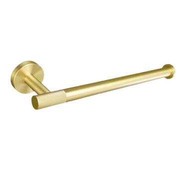 Imagem de Acessórios para banheiro em ouro escovado Porta-toalhas Porta-copos Anel de toalhas Cabide Suporte para papel Suporte para escova de vaso sanitário Gancho para casaco (Anel de toalha A)