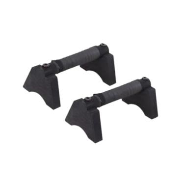 Imagem de menolana Barra de flexão de madeira de 2 peças, alças para exercícios, suporte resistente e antiderrapante, barras paralelas para exercícios de fitness, Black S