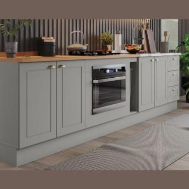 Imagem de Balcão Modulado 300cm de Cozinha com espaço para Cooktop Forno de Embu