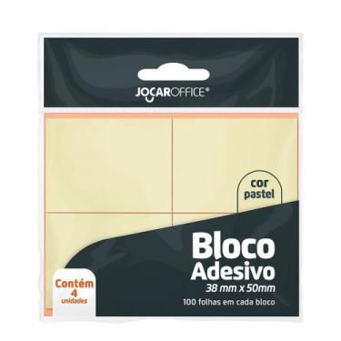 Imagem de Bloco Adesivo 38x50mm 4un 100fl Amarelo Pastel Jocar - Jocar Office