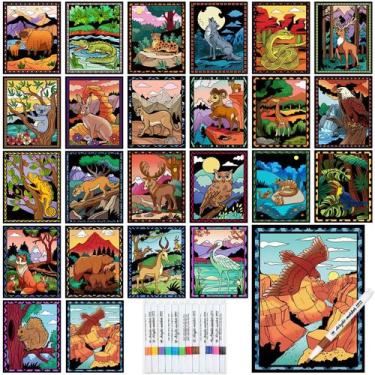 Imagem de Cartazes para colorir e canetas de aquarela Parques Nacionais de Zhanm