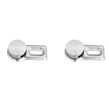 Imagem de heyous 2 peças de espessura 4-6 mm prata metal sólido redondo clipes de espelho com parafusos para guarda-roupas de banheiro família cômoda