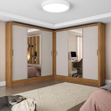 Imagem de Closet Casal Duplo Fortaleza 6 Portas Plus 12 Prateleiras Cinamomo Com