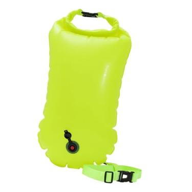 Imagem de oshhni Boia de Natação Boia de Águas Abertas com Cinto de Natação PVC Nylon Bolsa Flutuante Bolha de para ao Ar Livre Triatletas Snorkelers, Verde
